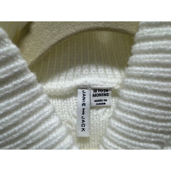 Janie and Jack The Cable Knit Sweater Cape Jet Ivory Infant Toddler 18-24mo - Picture 3 of 8